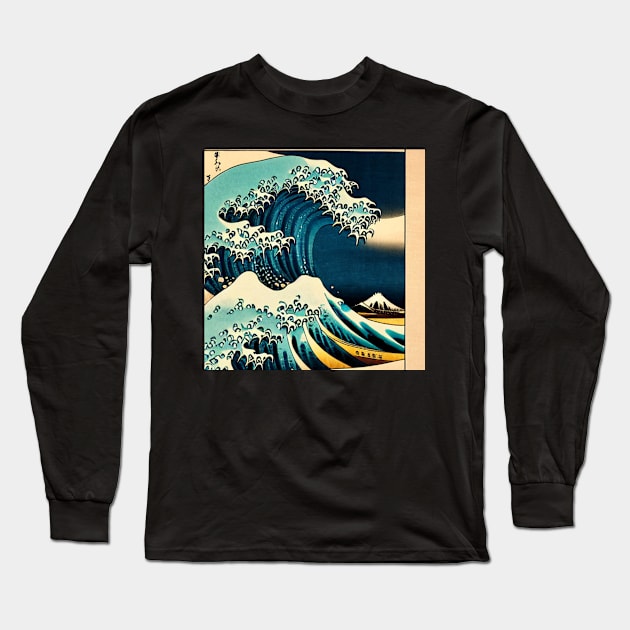 The Majestic Wave - A Stunning Ukiyo-e Painting Long Sleeve T-Shirt by aestheticand